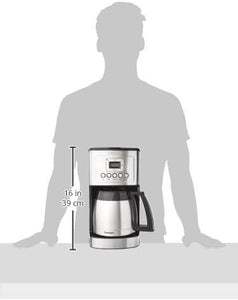 12-Cup Programmable Thermal Coffee Maker Stainless Steel Brew Strength Control Machine