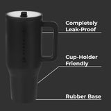 32oz Insulated Tumbler with Handle Straw Pink Sand Travel Drink Cup