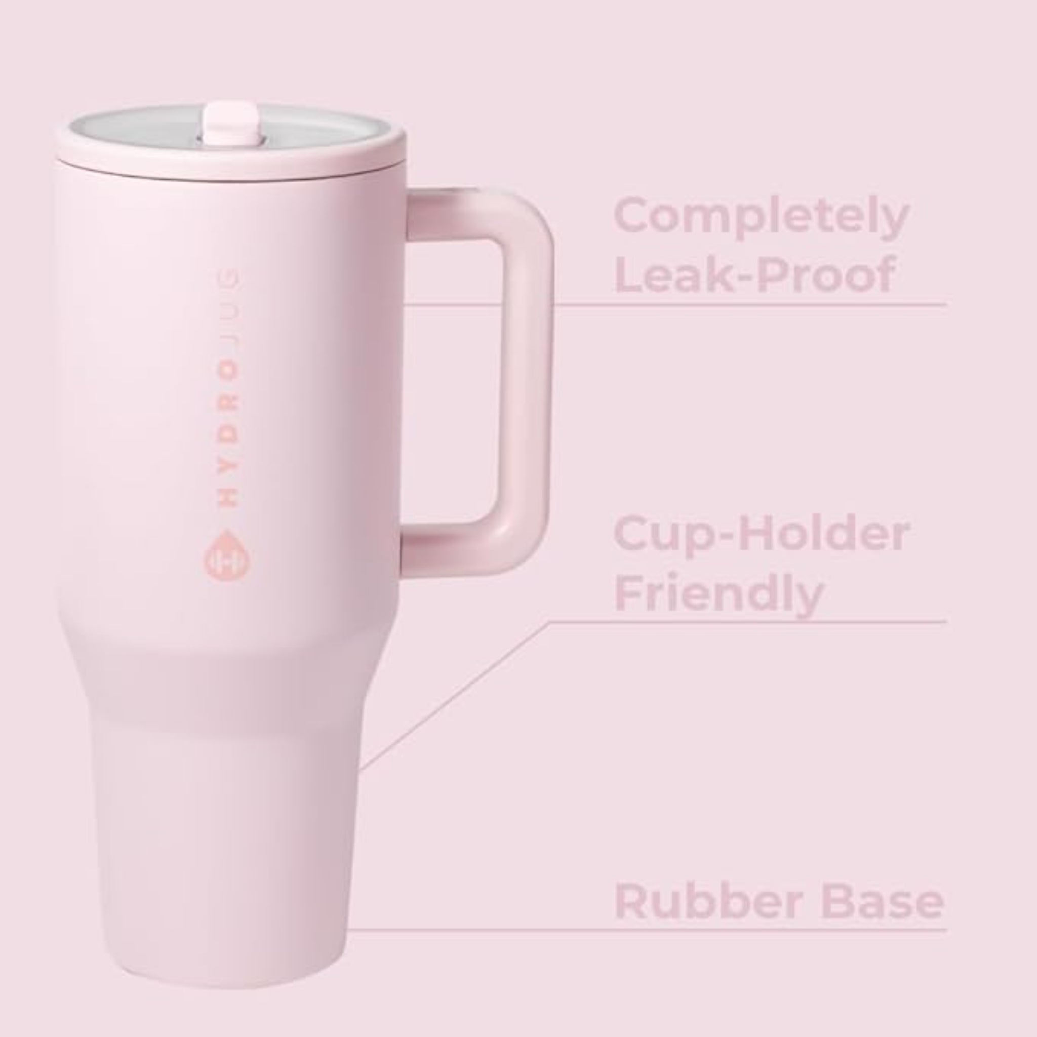 Traveler 32oz Insulated Tumbler with Handle Straw Pink Sand Travel Mug