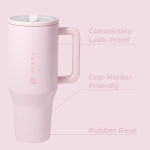 Traveler 32oz Insulated Tumbler with Handle Straw Pink Sand Travel Mug