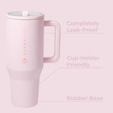 Traveler 32oz Insulated Tumbler with Handle Straw Pink Sand Travel Mug