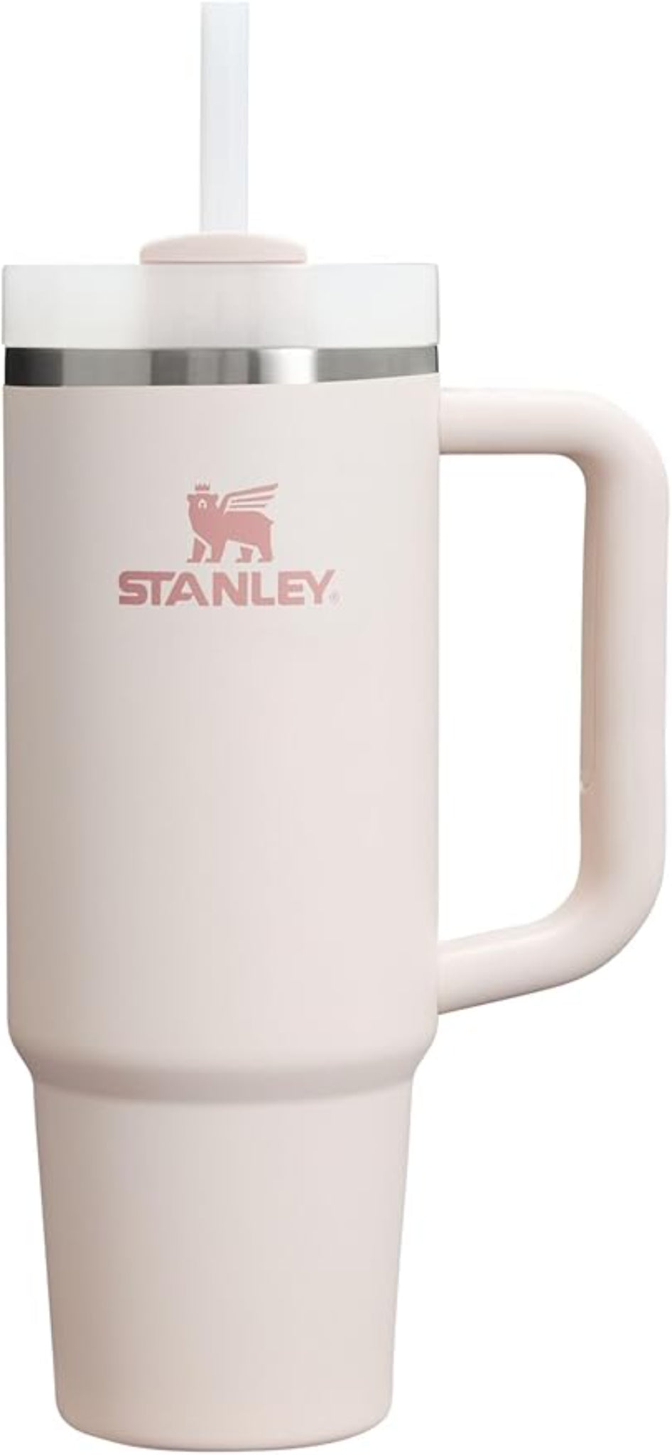 30oz Insulated Stainless Steel Tumbler Handle Straw BPA-Free Travel Cup Pink