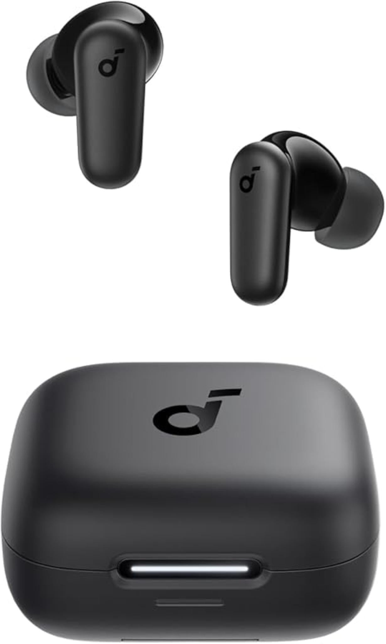 Wireless Noise Cancelling Bluetooth Earbuds Powerful Bass 45H Playtime Black