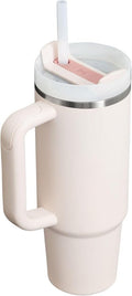 30oz Insulated Stainless Steel Tumbler Handle Straw BPA-Free Travel Cup Pink