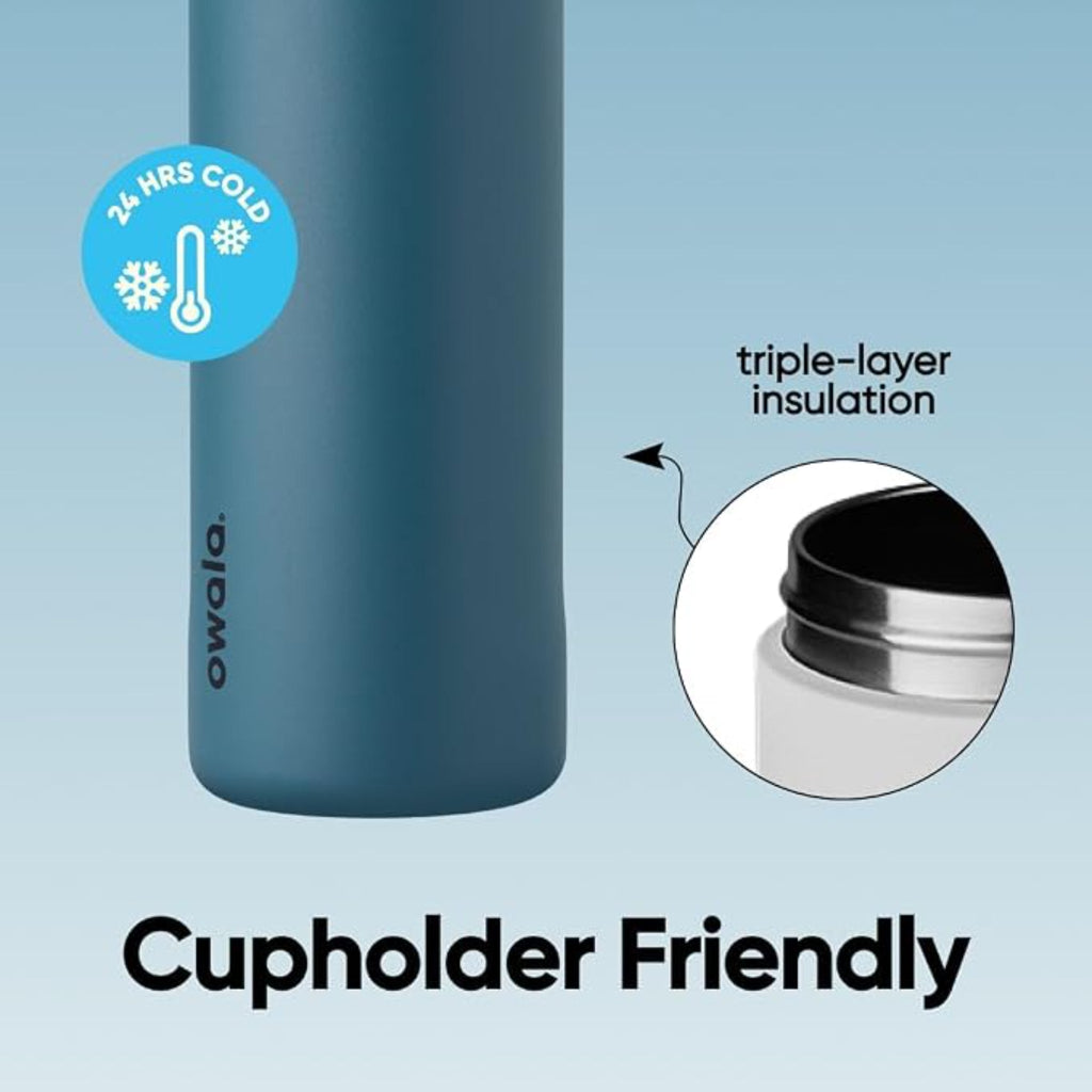 24oz Insulated Stainless Steel Water Bottle Straw BPA-Free Travel Sports Bottle