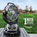 EGO Power+ Oscillating Misting Fan 10-Inch 1700CFM Cordless Outdoor Cooling Black