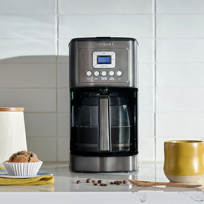 Programmable 14-Cup Coffee Maker Stainless Steel Glass Carafe Black Brewer Machine