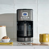 Programmable 14-Cup Coffee Maker Stainless Steel Glass Carafe Black Brewer Machine