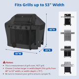 SunPatio 55 Inch Heavy Duty Waterproof Grill Cover Outdoor Protection Black