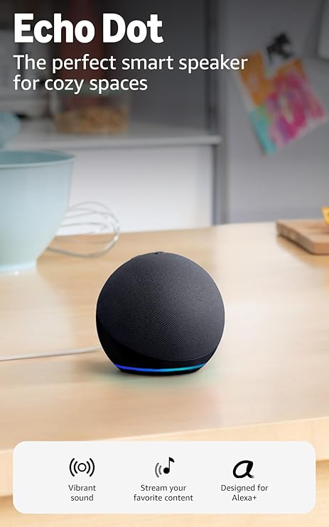 Smart WiFi Bluetooth Speaker with Voice Assistant Premium Sound Charcoal Home