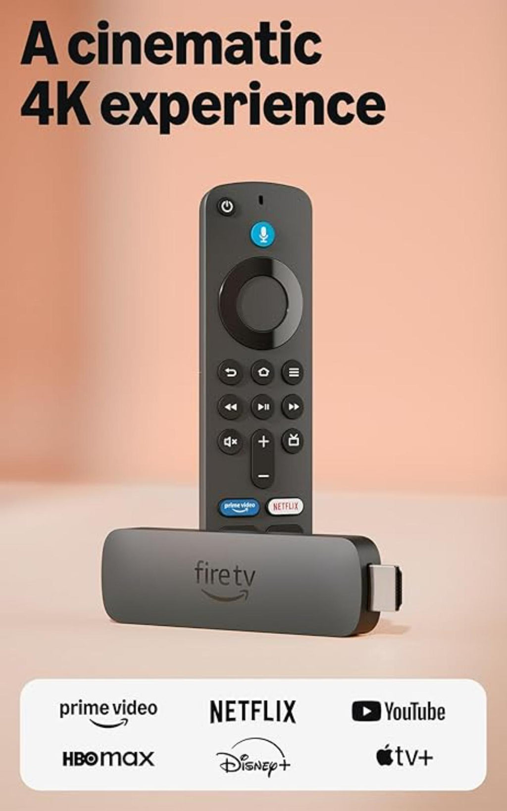 4K Streaming Stick WiFi 6 Voice Remote AI Search Entertainment Device