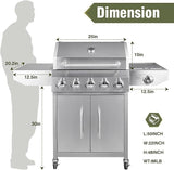 Bestfire 5-Burner Propane Gas Grill Stainless Steel Outdoor BBQ Professional Cooker