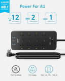 Power Strip Surge Protector Extension Cord with USB Charging Ports 20W