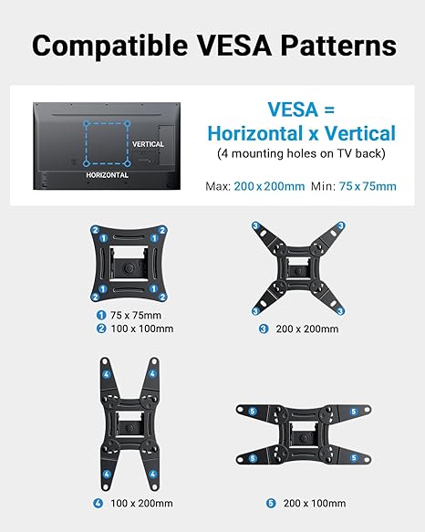 Full Motion TV Wall Mount with Swivel Tilt Extension Bracket Universal