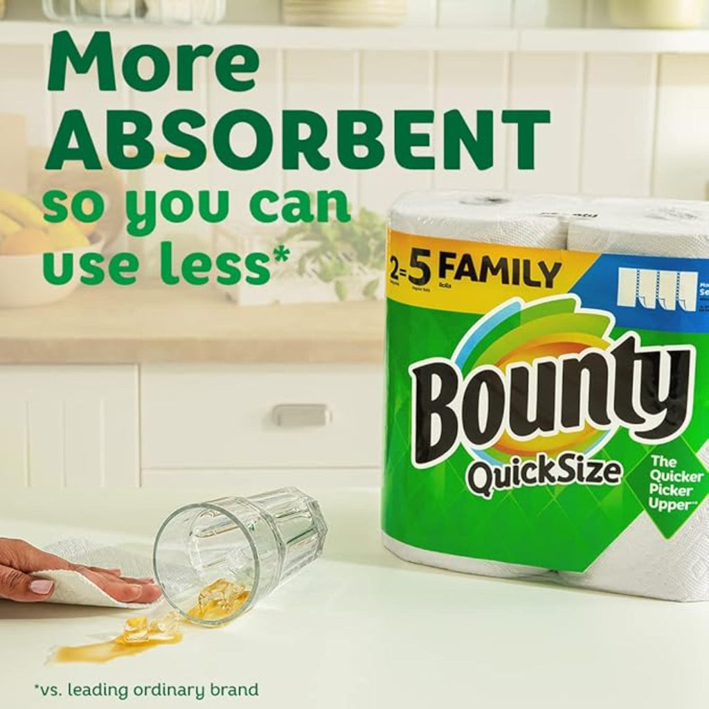 Bounty Quick Size White Paper Towels 16 Family Rolls Strong