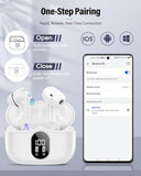 Wireless Bluetooth 5.4 Earbuds Noise Cancelling Stereo Headphones with LED Display