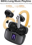 Wireless Bluetooth Earbuds LED Display 60H Playback Waterproof Charging Case Black
