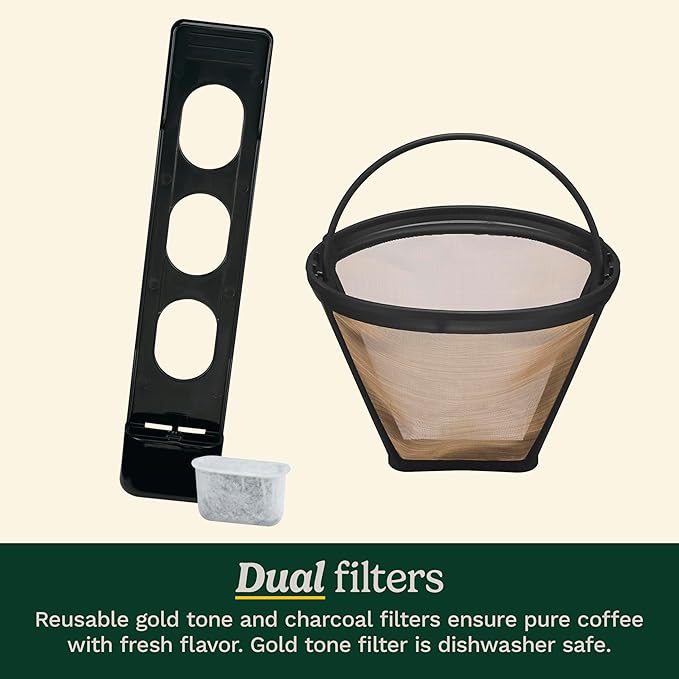12-Cup Programmable Coffee Maker Brushed Chrome Glass Carafe Drip Brewing Machine