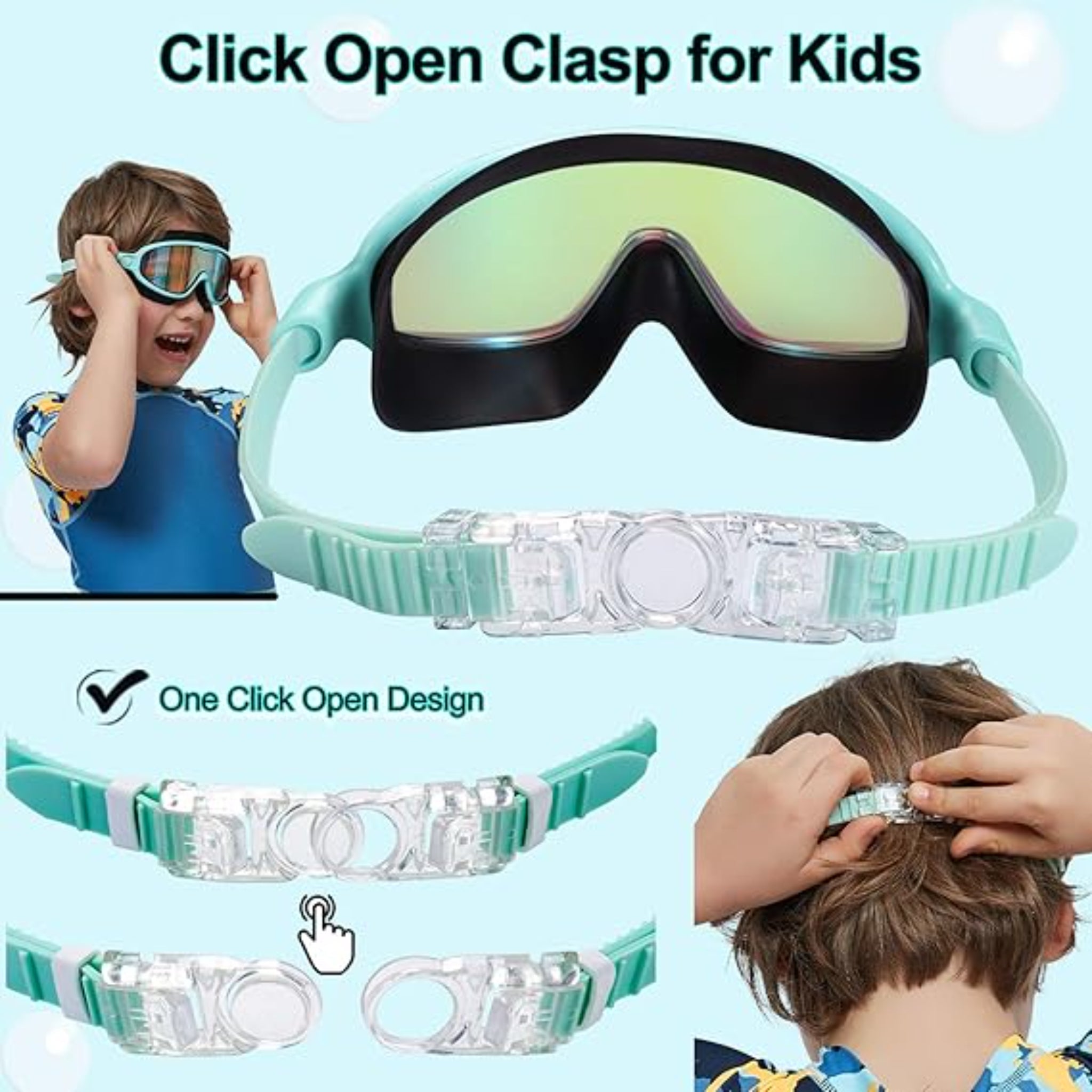Seago Kids Swim Goggles 2-Pack Anti-Fog UV Protection Wide View Comfort