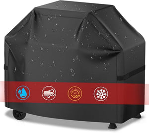 58 Inch Waterproof Outdoor BBQ Grill Cover UV Resistant Adjustable Drawstring Black
