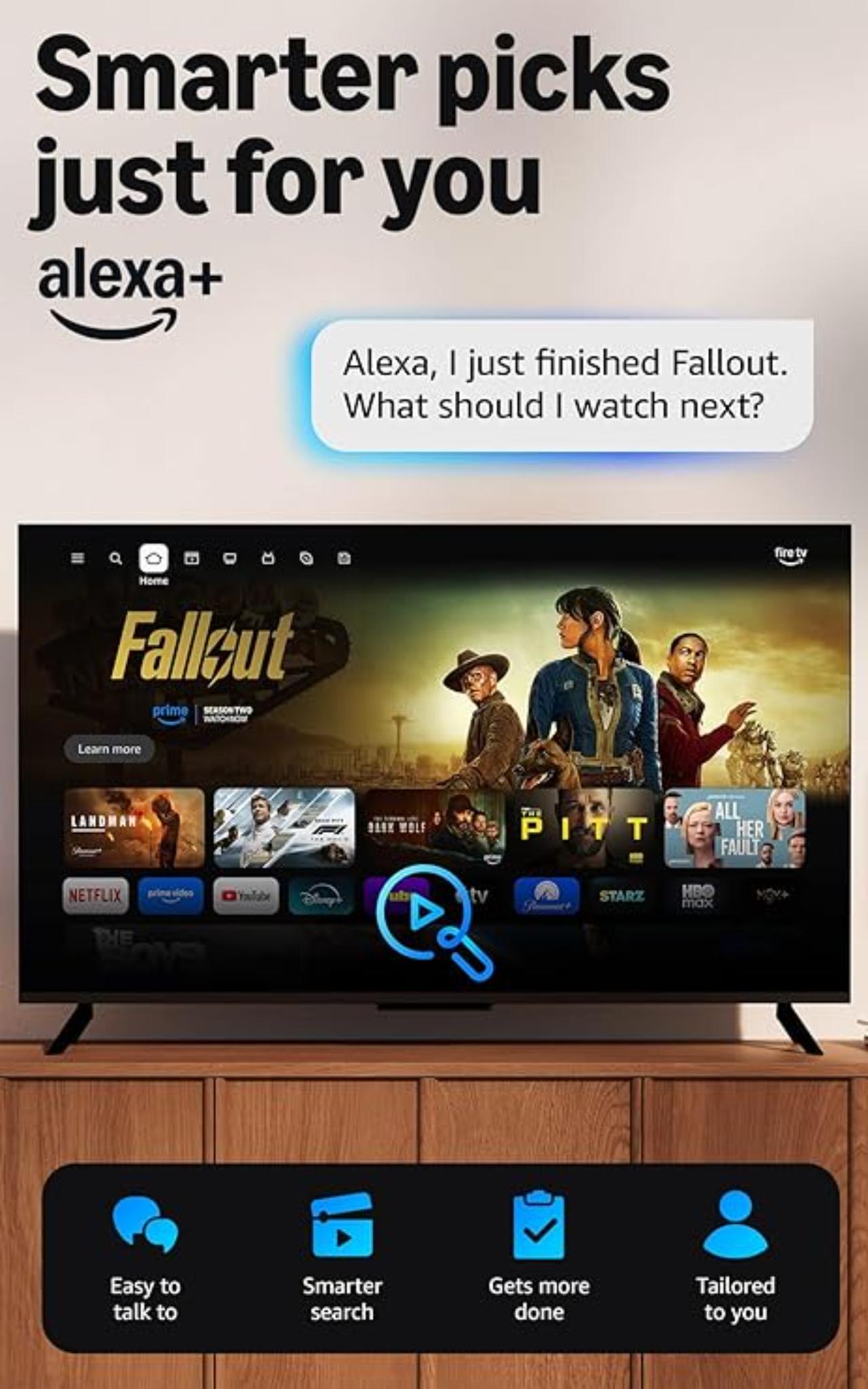 Amazon Fire TV Stick 4K Select (newest model), start streaming in 4K, AI-powered search, and free & live TV, find shows faster with Alexa+