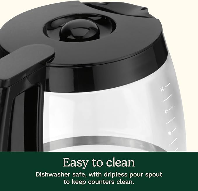 14-Cup Glass Coffee Maker Replacement Carafe Durable Heat Resistant Pot Container