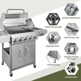 Bestfire 5-Burner Propane Gas Grill Stainless Steel Outdoor BBQ Professional Cooker