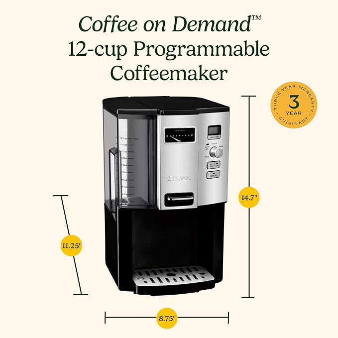 12-Cup Programmable Coffee Maker Single-Serve Dispenser Auto Shutoff Drip Brewing Machine