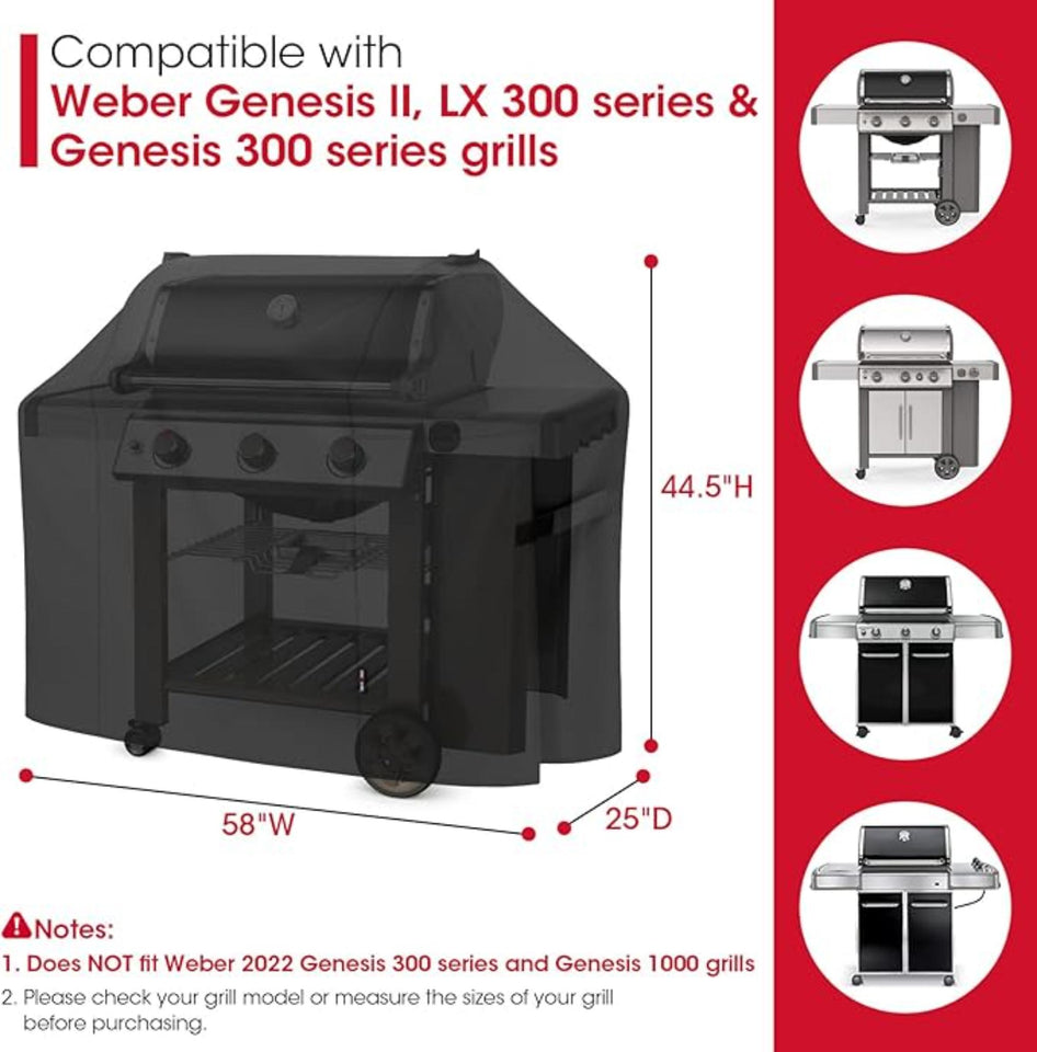 55 Inch Heavy Duty Waterproof Outdoor BBQ Grill Cover with Air Vents