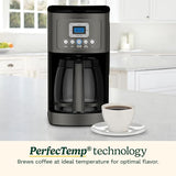 Programmable 14-Cup Coffee Maker Stainless Steel Glass Carafe Black Brewer Machine