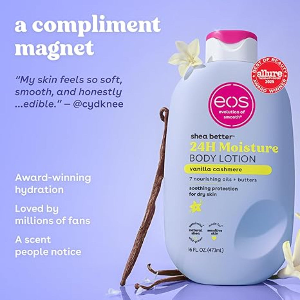 Vanilla Cashmere Body Lotion 24-Hour Moisture Lightweight Non-Greasy Shea Care