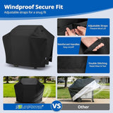 55 Inch Heavy Duty Waterproof Outdoor BBQ Grill Cover UV Protection Black