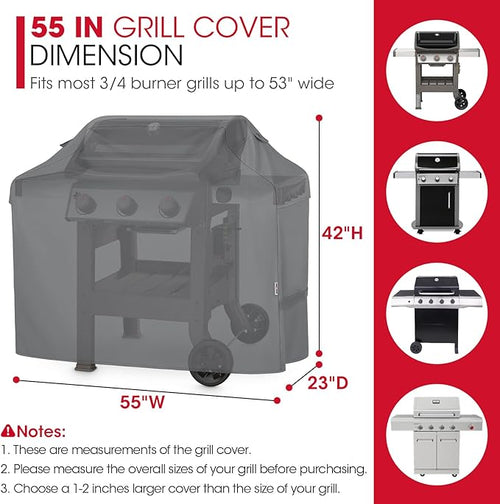 55 Inch Heavy Duty Waterproof Outdoor Gas Grill Cover All Weather Protection