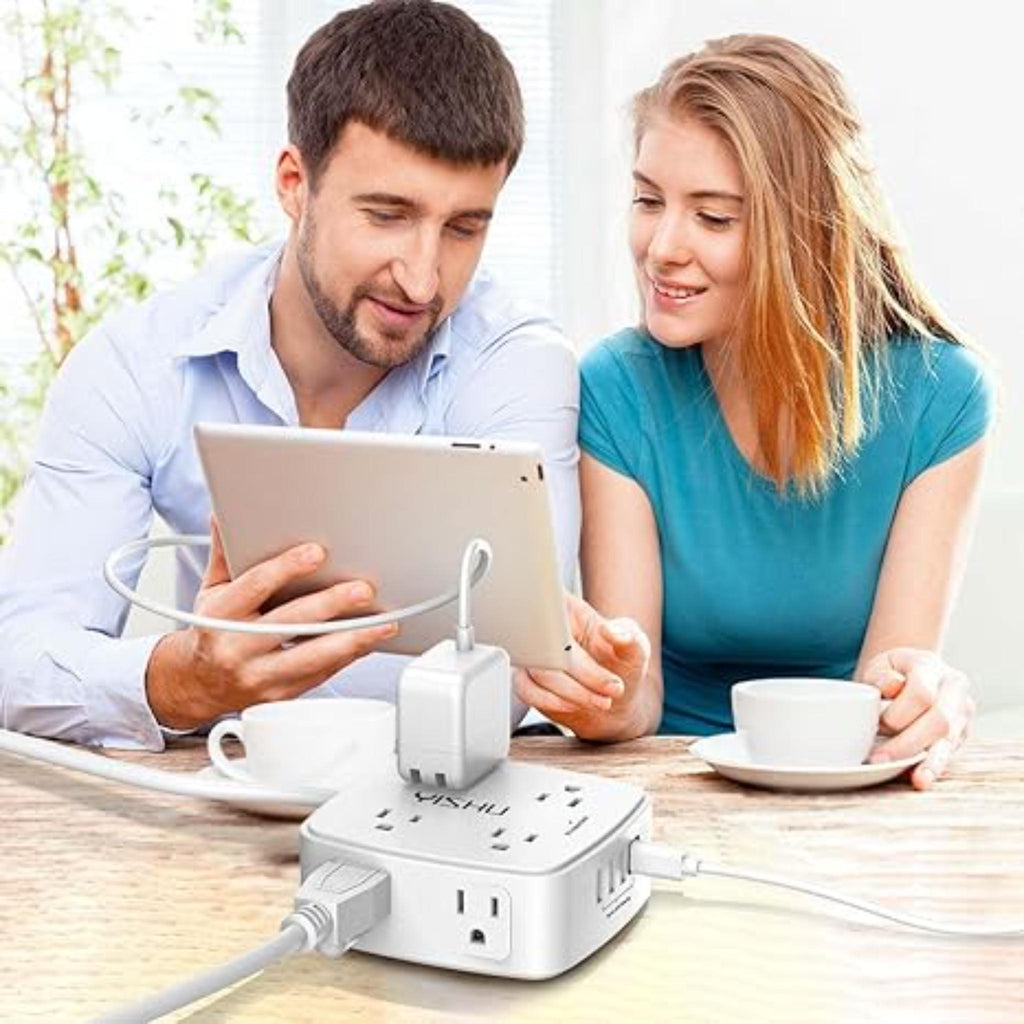 Surge Protector Power Strip with USB Ports Extension Cord Charging Station