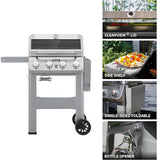Monument 4-Burner Propane Gas Grill Stainless Steel Outdoor Barbecue Cooking Station