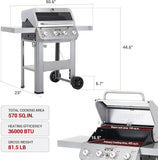 Monument 4-Burner Propane Gas Grill Stainless Steel Outdoor Barbecue Cooking Station