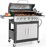 Sophia William 6-Burner Propane BBQ Grill Stainless Steel Outdoor Cooking Station