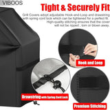 58 Inch Waterproof Outdoor BBQ Grill Cover UV Resistant Adjustable Drawstring Black