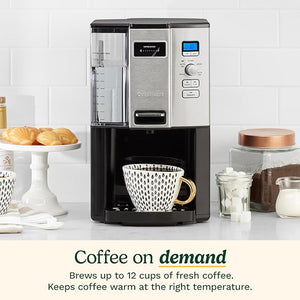 12-Cup Programmable Coffee Maker Single-Serve Dispenser Auto Shutoff Drip Brewing Machine
