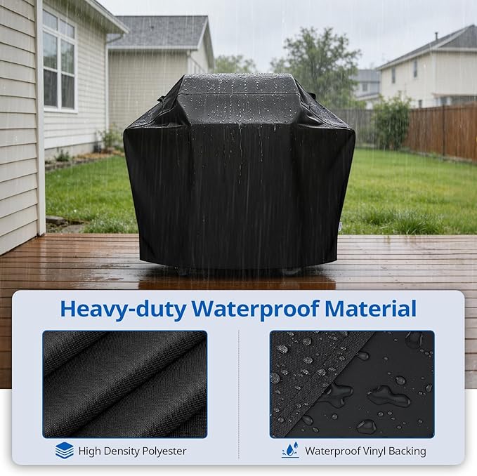 55 Inch Heavy Duty Waterproof Outdoor BBQ Grill Cover UV Protection Black