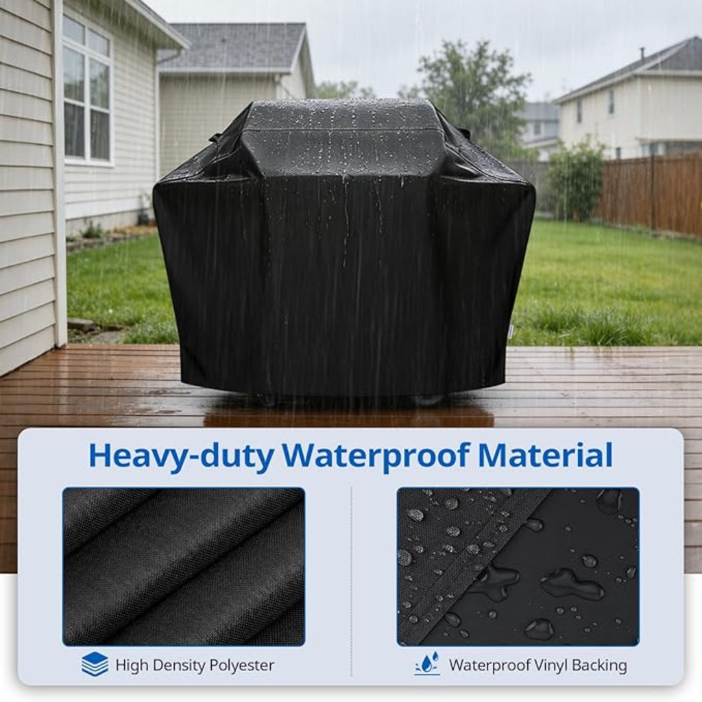 55 Inch Heavy Duty Waterproof Outdoor BBQ Grill Cover UV Protection Black