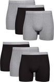 Men's Cotton Boxer Briefs Moisture-Wicking Breathable No Ride Up Underwear Pack