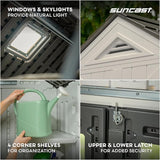 Suncast 8x10 Outdoor Resin Storage Shed Lockable Garden Tool Organizer Large