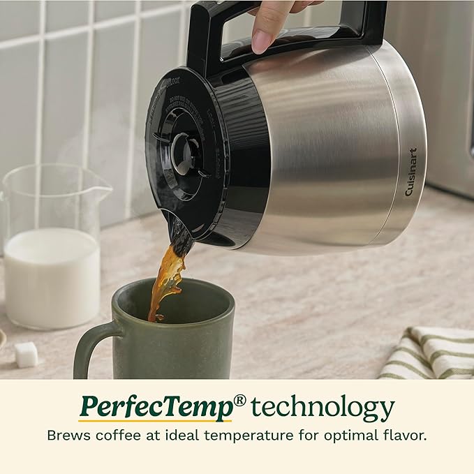 12-Cup Programmable Thermal Coffee Maker Stainless Steel Brew Strength Control Machine