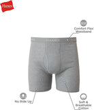 Men's Cotton Boxer Briefs Moisture-Wicking Breathable No Ride Up Underwear Pack