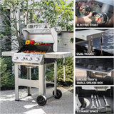 Monument 4-Burner Propane Gas Grill Stainless Steel Outdoor Barbecue Cooking Station